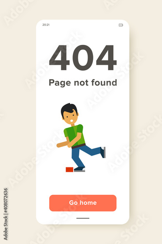 Multicolored vector icon of boy cartoon character who is stumbling