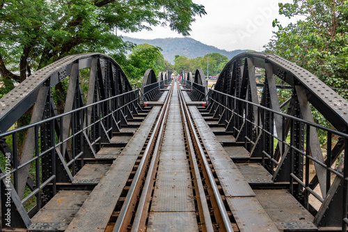 Canvas-taulu The Bridge over River Kwai in Thailand...