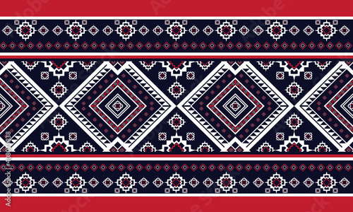 Geometric ethnic pattern seamless flower color oriental. seamless pattern. Design for fabric, curtain, background, carpet, wallpaper, clothing, wrapping, Batik, fabric,Vector illustration. pattern sty