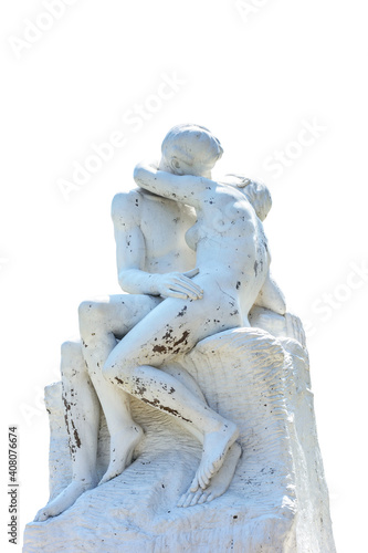 Statue with white background. Clippinf path