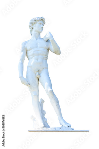 Statue with white background. Clipping path