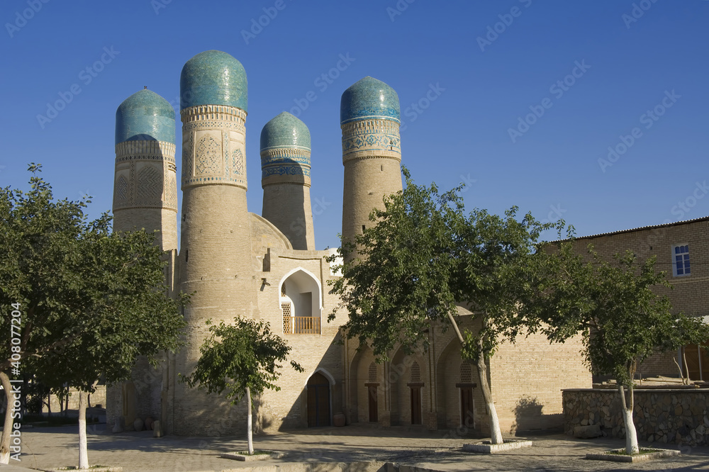 Chor Minor Mosque (Four Minarets), Bukhara, Uzbekistan.