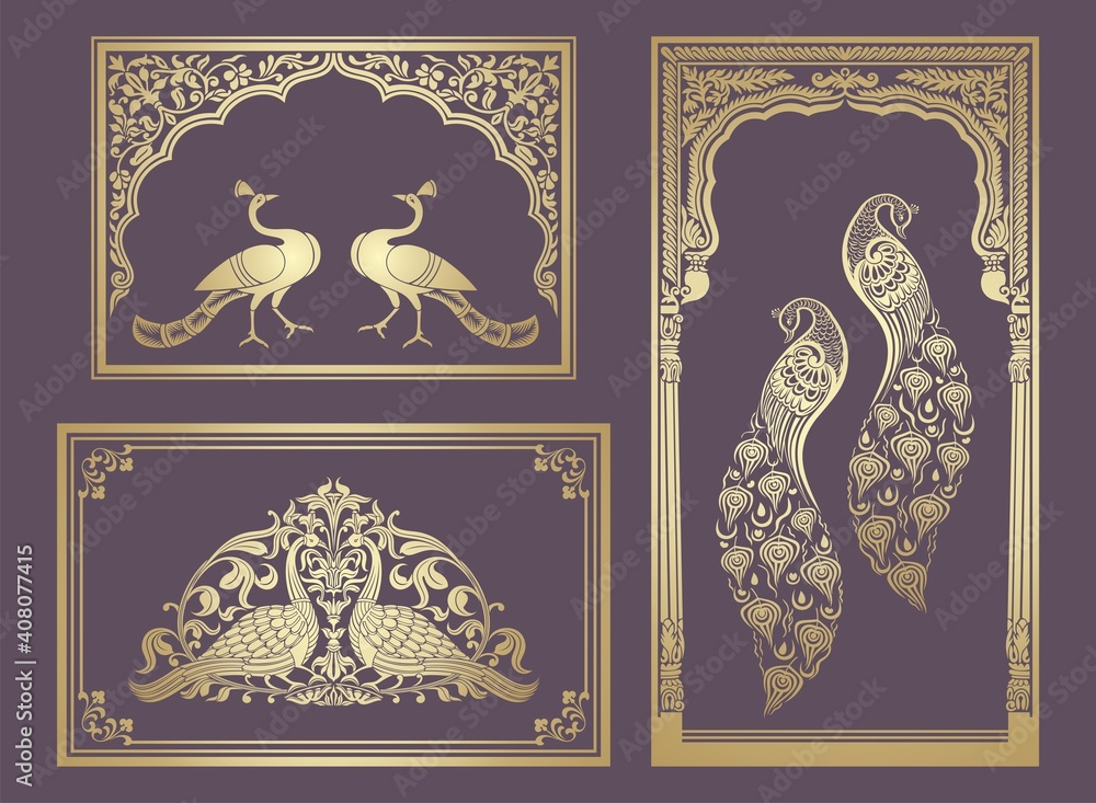 custom made wallpaper toronto digitalpeacock motif designs, textile , Rajasthan, royal India