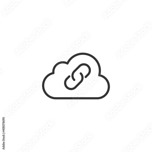 Cloud link icon. Linked file symbol modern, simple, vector, icon for website design, mobile app, ui. Vector Illustration