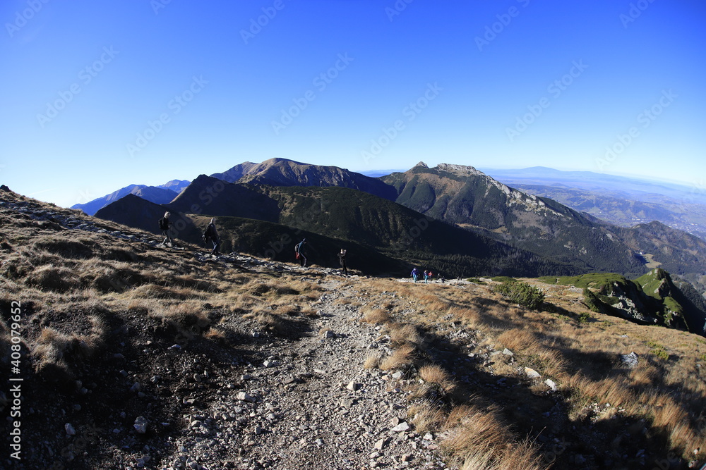 Hiking path to the top of Kasprowy wierch - Autumn in Tatra Mountains Hiking path to the top of Kasprowy wierch - Autumn in Tatra Mountains