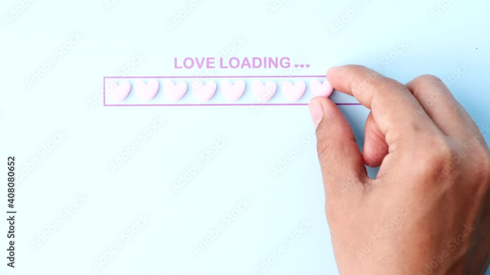 Vidéo Stock Valentines Day. Love Loading Valentine's hearts with hand ...