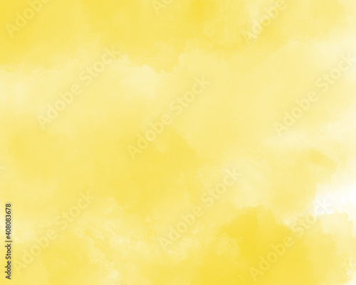 Hand drawn watercolor aquarelle illustration. Painted yellow abstract texture. Design for plaster, fabric, paper, panoramic, banner, web, poster, mockup, background, wallpaper, backdrop. © Viktoria Kovalchuk