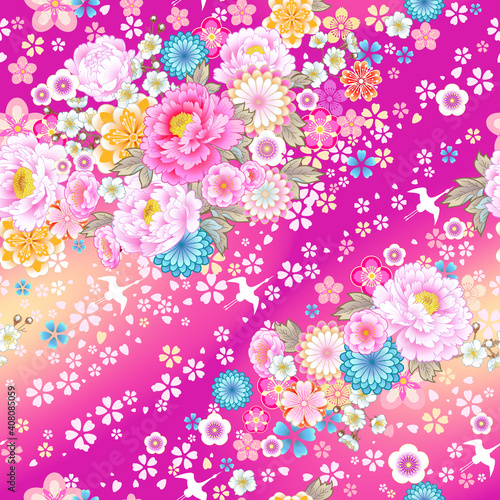 Seamless pattern with floral motif