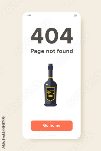 Vector icon of bottle of port wine. Portugal drink, fortified wine, alcohol drink. Portugal concept. Can be used for topics like drinks, national product, wine menu