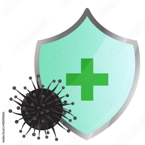 Antivirus shield sign vector illustration on a white background isolated