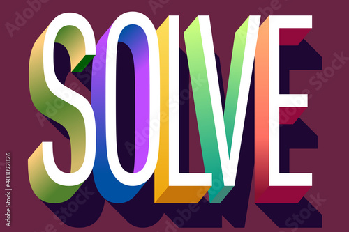 Colorful illustration of "Solve" word