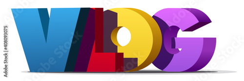 Colorful illustration of "Vlog" word