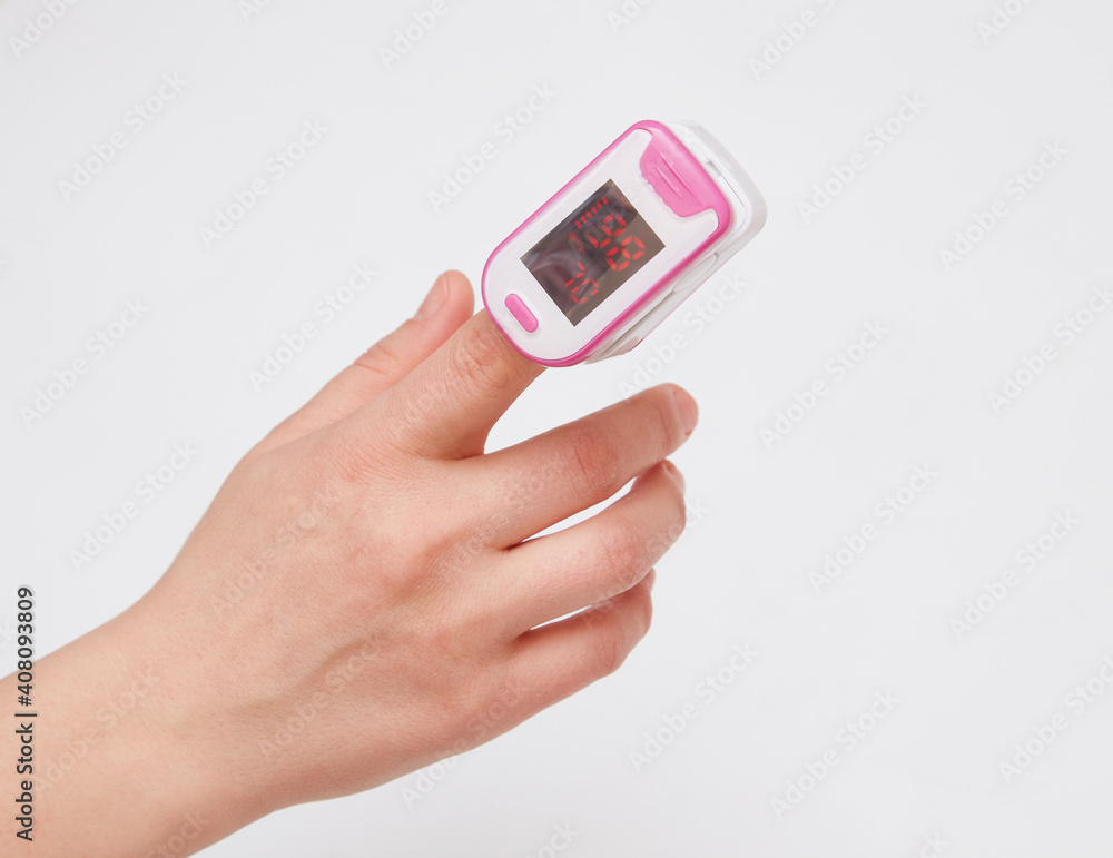 Pulse Oximeter, finger digital device to measure oxygen saturation in blood. Pulse Oximeter, finger digital device to measure oxygen saturation in blood.