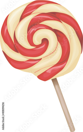 Colorful vector lollipop on white background
