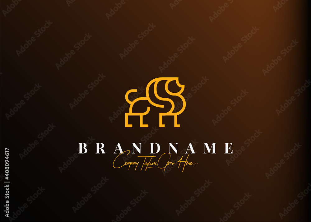 Lion Line Logo Design Inspiration. Vector Illustration of a Lion Walking. Modern Icon Design Vector Template with Line Style Lion Line Logo Design Inspiration. Vector Illustration of a Lion Walking. Modern Icon Design Vector Template with Line Style