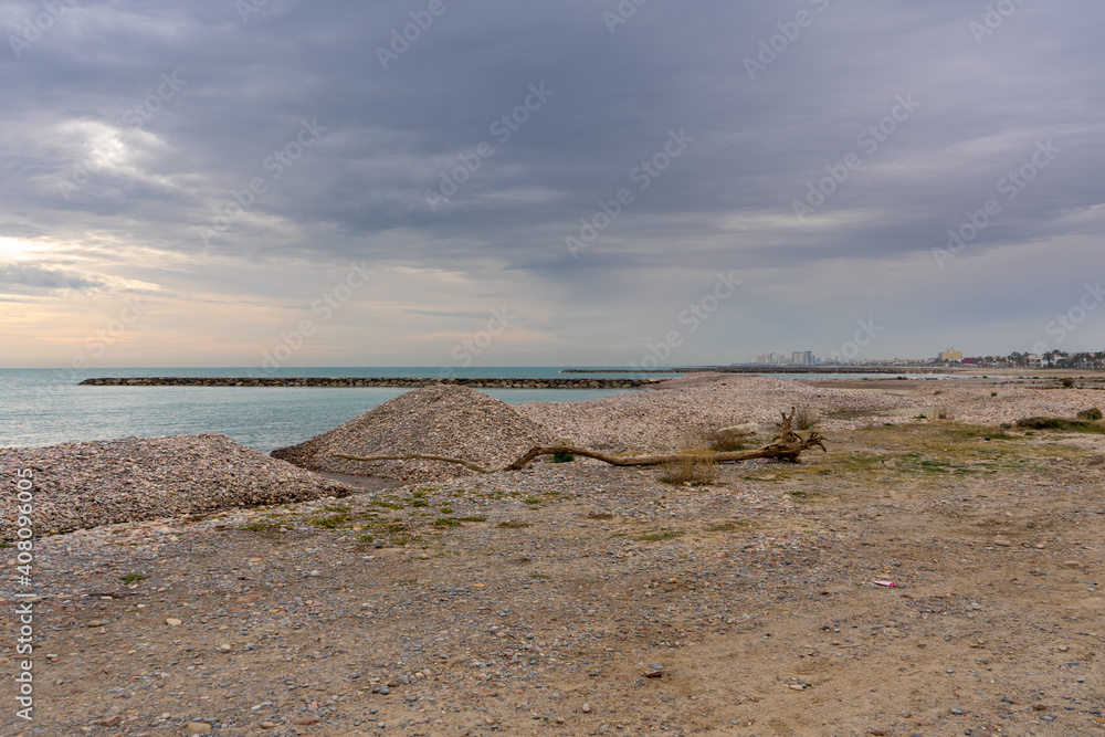 View of the natural reserve of plants and birds La Marjal els Moros in the town of Puzol in Spain View of the natural reserve of plants and birds La Marjal els Moros in the town of Puzol in Spain
