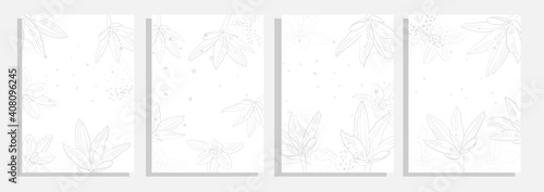 snowdrop line template vector background set