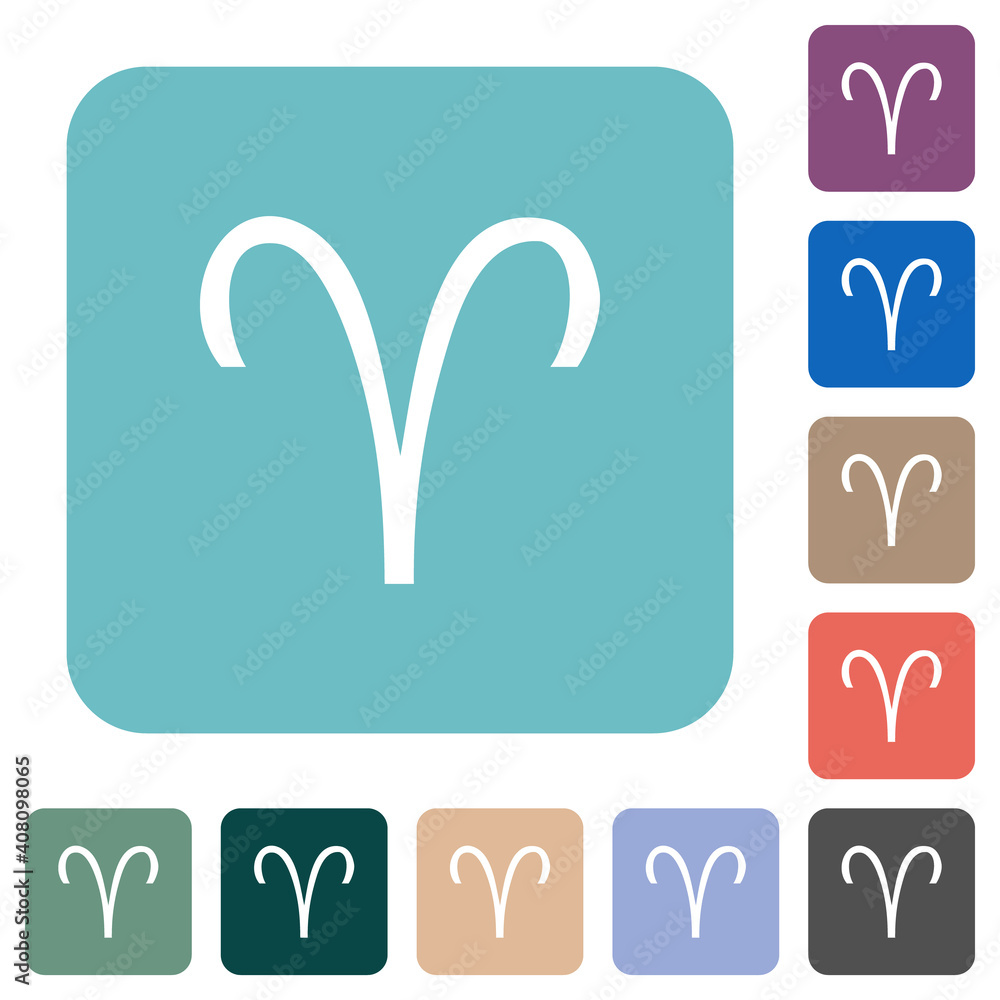 Aries zodiac symbol rounded square flat icons Aries zodiac symbol rounded square flat icons