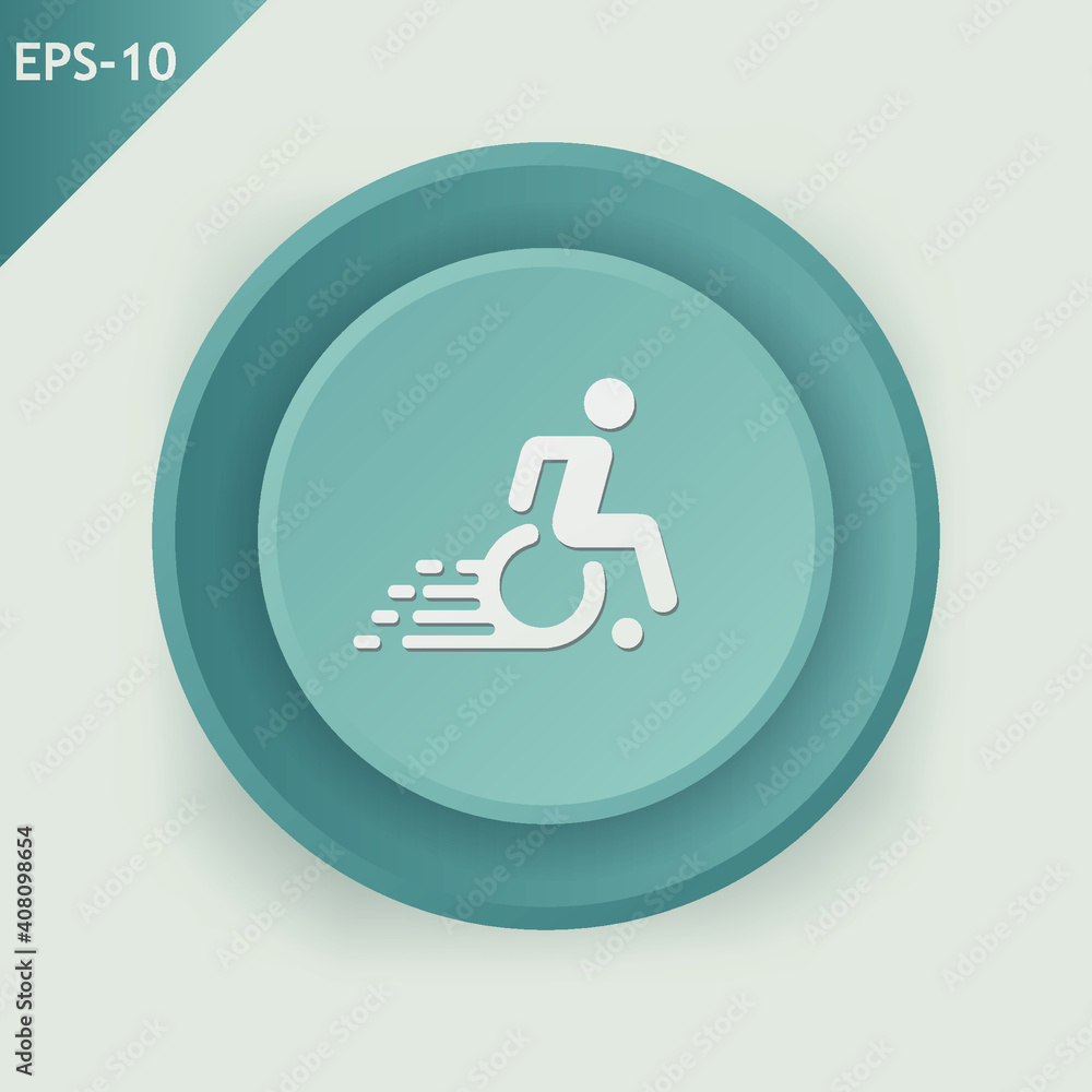 wheelchair icon on square internet button wheelchair icon on square internet button