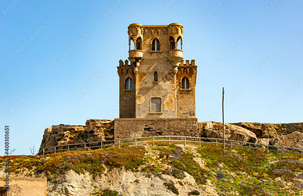 Santa Catalina Castle, an observation tower, in Tarifa, Spain