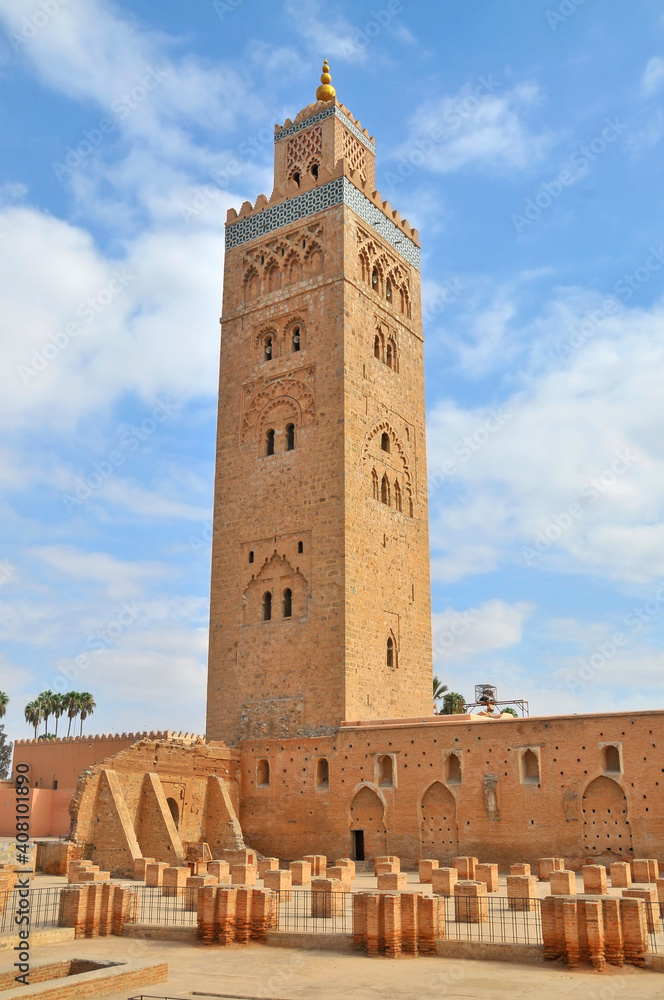 The Ben Salah Mosque  -  14th-century Marinid mosque in the historic medina of Marrakesh, Morocco.