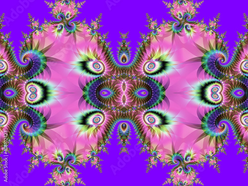 Colorful fractal decorative feature, magic splendor, wonderful harmony and fractal lines. 