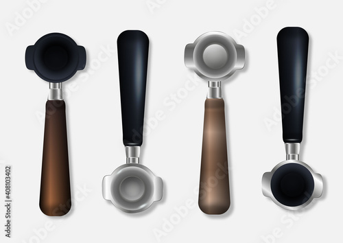 3D illustration, filter holder (horn) for a coffee maker.