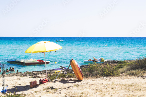beach with umbrella