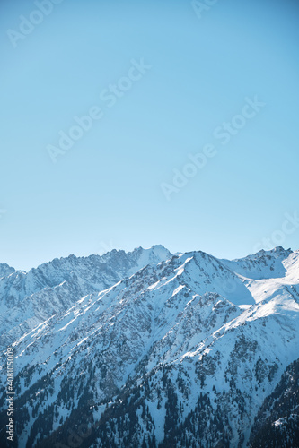 snow covered mountains, Kyrgyzstan nature