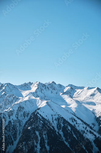 snow covered mountains  Kyrgyzstan nature