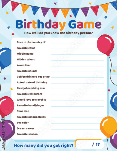 Birthday Game - How well do you know the birthday person?
