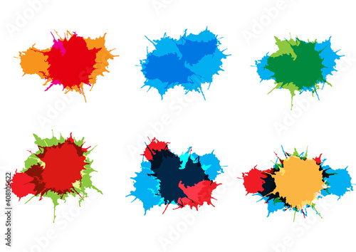 Abstract vector splatter color set design background design. illustration vector design.