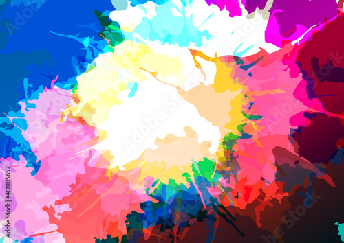 Abstract vector splatter multicolor background design. illustration vector design.