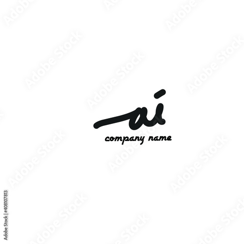 ai white background handwritten logo