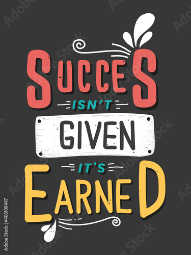 Motivational Quotes Succes for TShirt design vector vintage