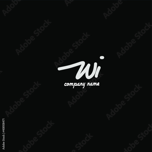 wi initial handwriting logo for identity