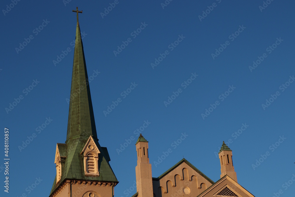 Obraz premium Steeples, Churches, Sky