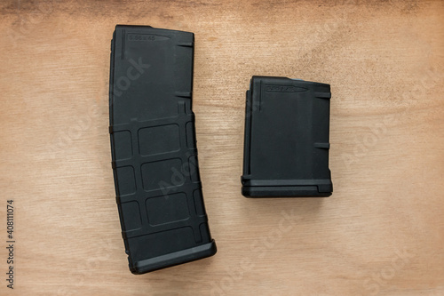 30 and 10 round bullet magazine for an AR-15 semi-auto assault rifle guns with .223 and .556 NATO bullets