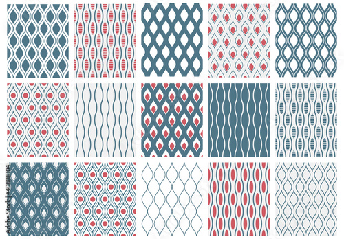 set of geometry seanless vector patterns for wallpaper, wrapping paper, fabric and backgrounds photo