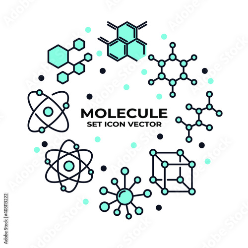 Molecule set icon template color editable. Molecule pack symbol vector illustration for graphic and web design.