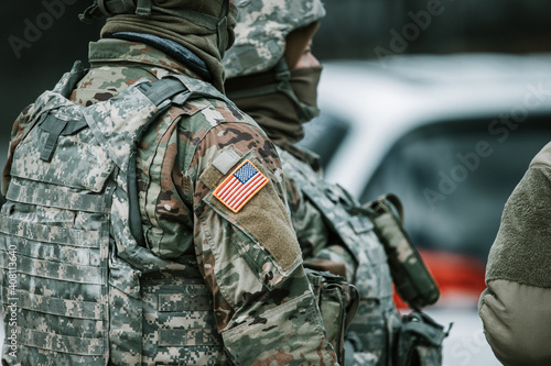 US National Guard soldiers patrolling the streets of Washington DC in January 2020