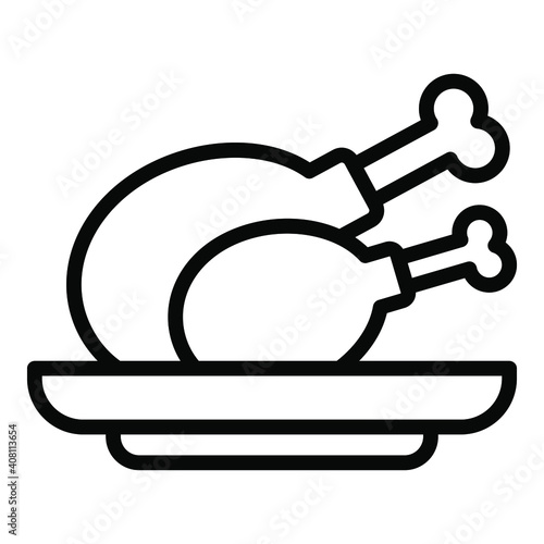 chicken vector outline icon. Modern thin line symbols. Collection of traditional elements.