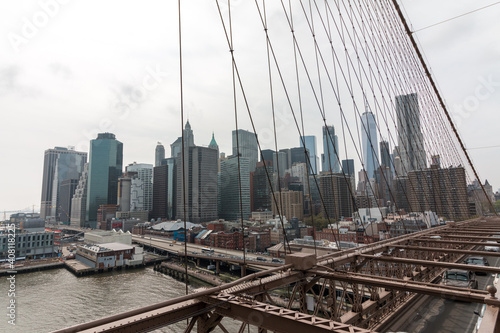 Manhattan downtown von der Brooklyn Bridge © Nicolas