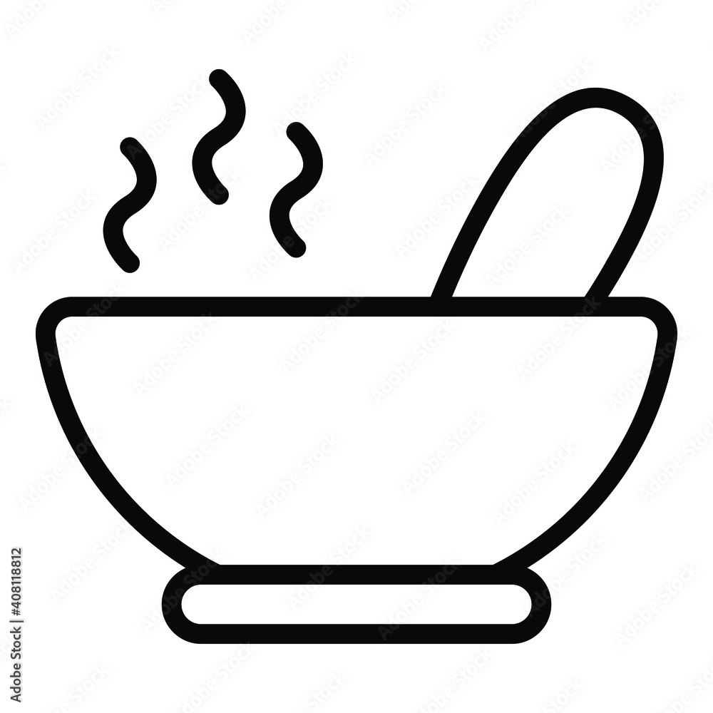 soup bowl vector outline icon. Modern thin line symbols. Collection of traditional elements. soup bowl vector outline icon. Modern thin line symbols. Collection of traditional elements.