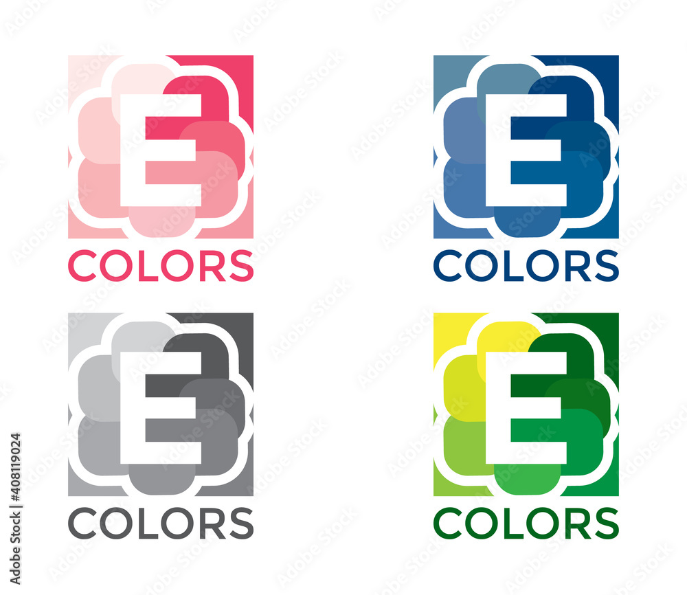 E Colorful Letter Modern Logo Design Concept E Colorful Letter Modern Logo Design Concept