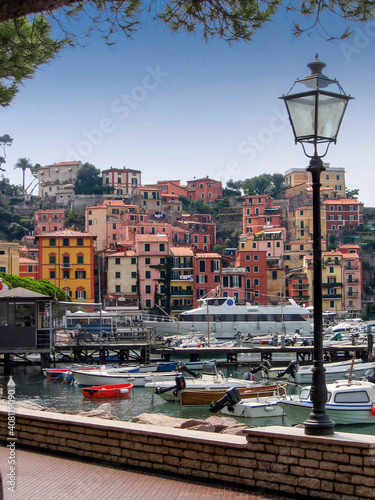 Marina of Rapallo, beautiful touristic little town in Liguria region, Italy 