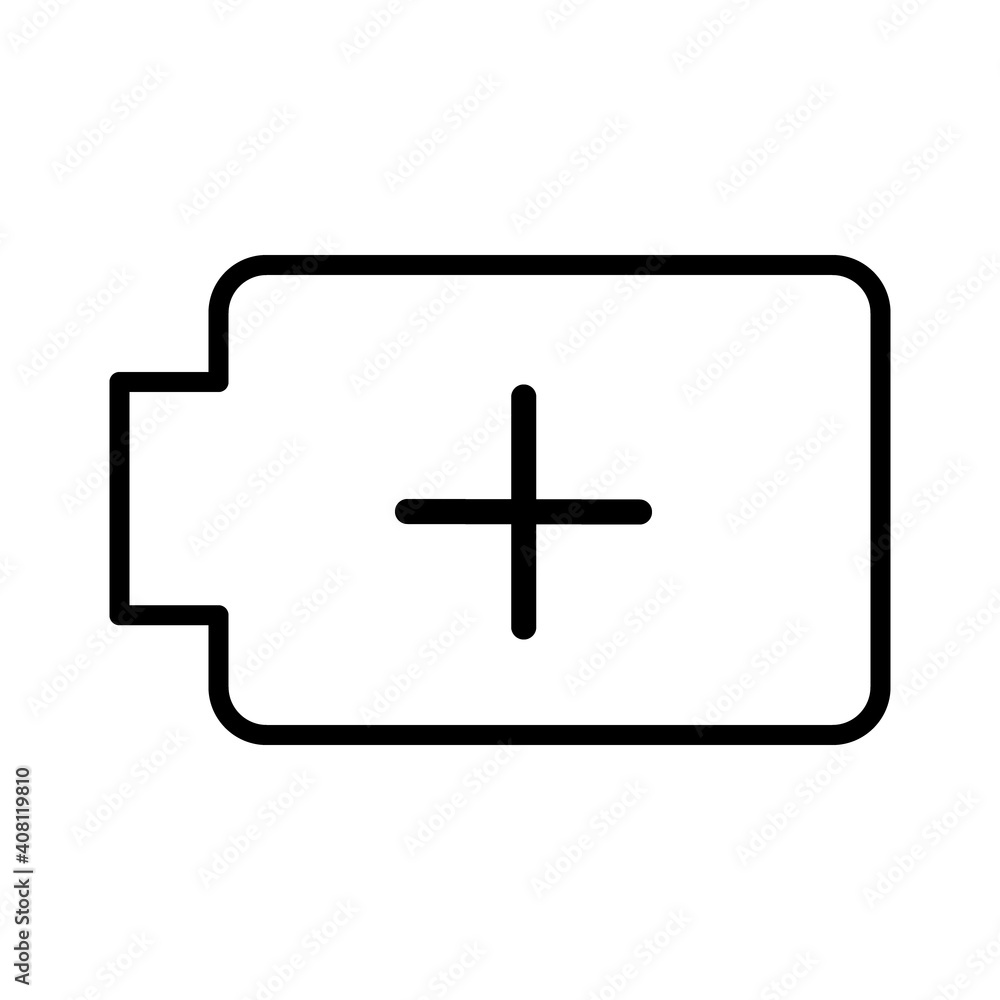 Minimalist icon plus charge battery Minimalist icon plus charge battery