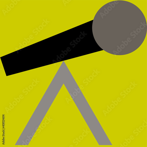 Vector image of a table microphone on a green background
