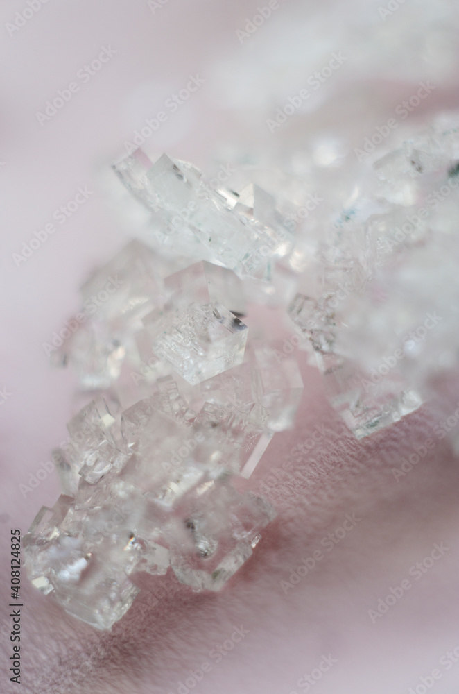salt crystals on pink background salt crystals on pink background