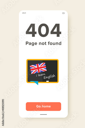 Icon of blackboard with I learn English inscription. Education, foreign language, grammar. Studying English concept. Can be used for topics like school, teaching or lesson